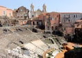 Roman theatre and church - Catania Ã¢â¬â Sicily Royalty Free Stock Photo